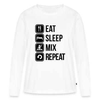 eat sleep mix repeat - T-shirt manches longues Premium bio Femme - blanc - Devant - Julia (174cm)