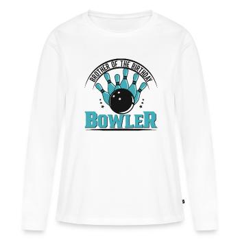 Bowling Kegeln Bowler Kegelverein - Frauen Premium Bio Langarmshirt - Weiß - Vorne - Julia (174cm)