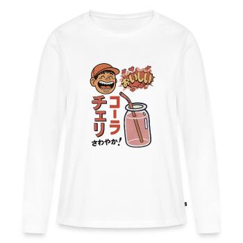 Cherry Cola Refreshing! - Frauen Premium Bio Langarmshirt - Weiß - Vorne - Julia (174cm)