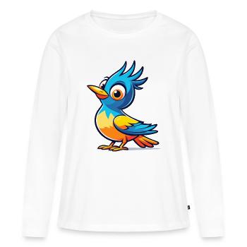 Oiseau bleu - T-shirt manches longues Premium bio Femme - blanc - Devant - Julia (174cm)