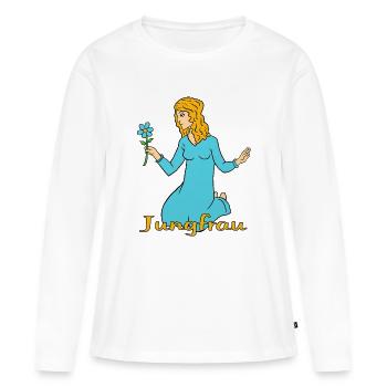 Signe du zodiaque Vierge - T-shirt manches longues Premium bio Femme - blanc - Devant - Julia (174cm)