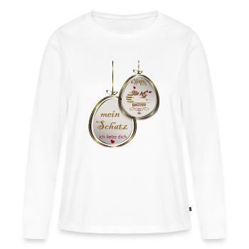 Pendentifs de Pâques - T-shirt manches longues Premium bio Femme - blanc - Devant - Julia (174cm)