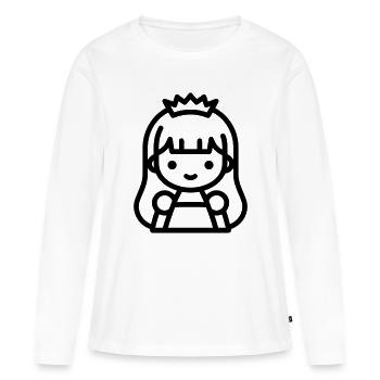 princesse - T-shirt manches longues Premium bio Femme - blanc - Devant - Julia (174cm)