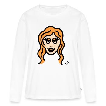 Vierge grande - T-shirt manches longues Premium bio Femme - blanc - Devant - Julia (174cm)