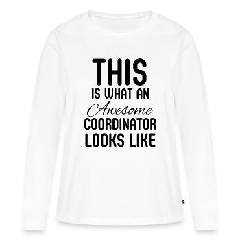 Koordinator, Kollege, Admin-Manager, Geschenk - Frauen Premium Bio Langarmshirt - Weiß - Vorne - Julia (174cm)