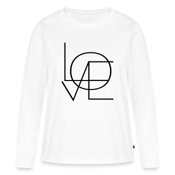 Liebe Verliebt Valentinstag Romantsich - Frauen Premium Bio Langarmshirt - Weiß - Vorne - Julia (174cm)
