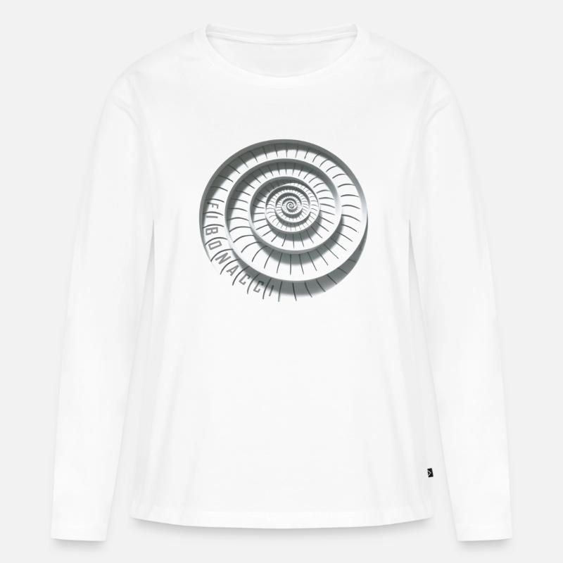 fibonacci abstrakt - Frauen Premium Bio Langarmshirt - Weiß