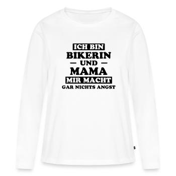 Bikerin Spruch Motorrad Lustiges Bikerin Geschenk - Frauen Premium Bio Langarmshirt - Weiß - Vorne - Julia (174cm)