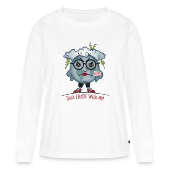 Mother Earth / Don't Frack with Me - Frauen Premium Bio Langarmshirt - Weiß - Vorne - Julia (174cm)