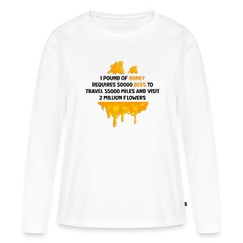 Apiculture Cours d’apiculture Association des apiculteurs Apiculteurs - T-shirt manches longues Premium bio Femme - blanc - Devant - Julia (174cm)