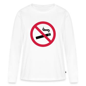 interdiction de fumer - T-shirt manches longues Premium bio Femme - blanc - Devant - Julia (174cm)