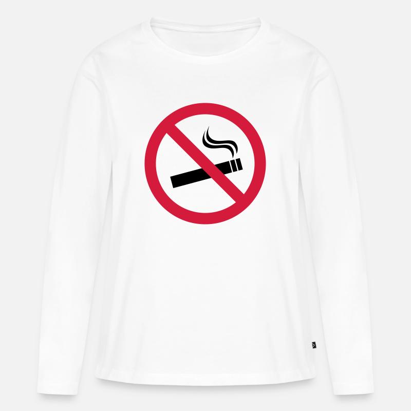 smoking ban - Women's Premium Organic Long Sleeve Shirt - white