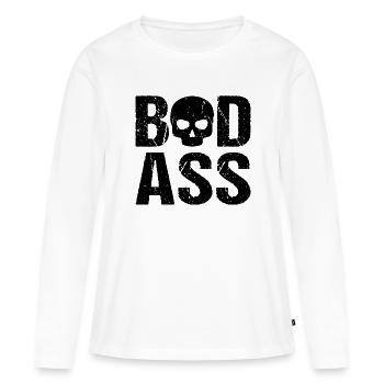 Crâne de Badass - T-shirt manches longues Premium bio Femme - blanc - Devant - Julia (174cm)