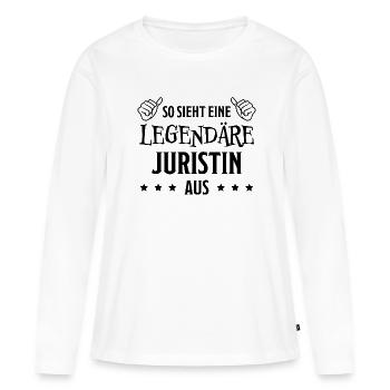 Juristin Beruf Lustige Spruch Jurist Jura Geschenk - Frauen Premium Bio Langarmshirt - Weiß - Vorne - Julia (174cm)