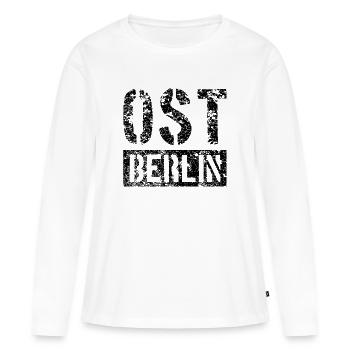 OST BERLIN OSTBERLIN OSSI - Frauen Premium Bio Langarmshirt - Weiß - Vorne - Julia (174cm)