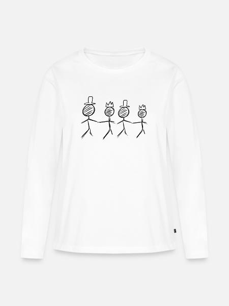 vier Freunde - Frauen Premium Bio Langarmshirt - Weiß