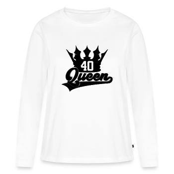 40E ANNIVERSAIRE DE LA REINE 1981 - T-shirt manches longues Premium bio Femme - blanc - Devant - Julia (174cm)