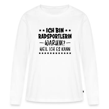 Radsportlerin Mountainbike Radfahrerin Geschenk - Frauen Premium Bio Langarmshirt - Weiß - Vorne - Julia (174cm)