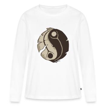 Ying Yang - T-shirt manches longues Premium bio Femme - blanc - Devant - Julia (174cm)