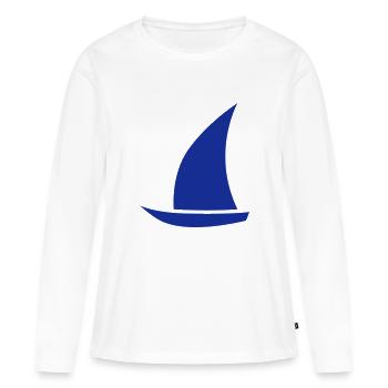bateau à voile - T-shirt manches longues Premium bio Femme - blanc - Devant - Julia (174cm)