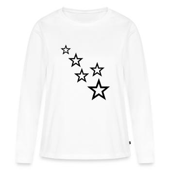 sterne - Frauen Premium Bio Langarmshirt - Weiß - Vorne - Julia (174cm)