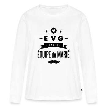 EVG party - T-shirt manches longues Premium bio Femme - blanc - Devant - Julia (174cm)