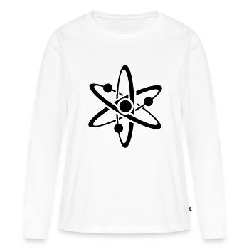 atome - T-shirt manches longues Premium bio Femme - blanc - Devant - Julia (174cm)