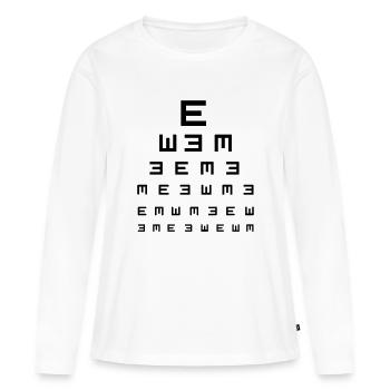 Test oculaire - T-shirt manches longues Premium bio Femme - blanc - Devant - Julia (174cm)