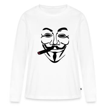 anonymous masque mask cigare1 - T-shirt manches longues Premium bio Femme - blanc - Devant - Julia (174cm)