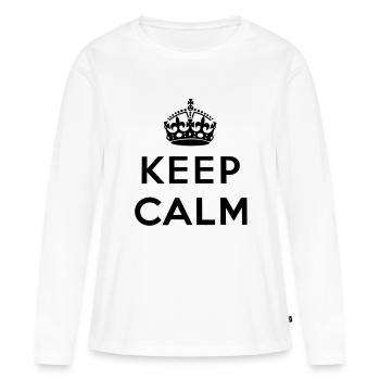 Keep Calm - Frauen Premium Bio Langarmshirt - Weiß - Vorne - Julia (174cm)