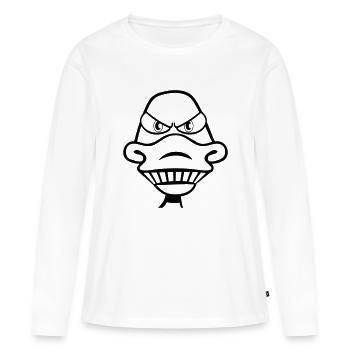 Canard mal - T-shirt manches longues Premium bio Femme - blanc - Devant - Julia (174cm)