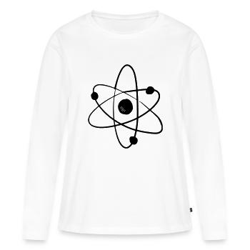 atom-logo - T-shirt manches longues Premium bio Femme - blanc - Devant - Julia (174cm)