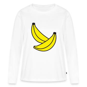 deux bananes - T-shirt manches longues Premium bio Femme - blanc - Devant - Julia (174cm)