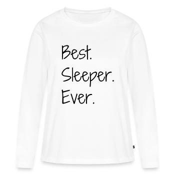 Schlaf / Schläfer / Müdigkeit / Rest - Frauen Premium Bio Langarmshirt - Weiß - Vorne - Julia (174cm)