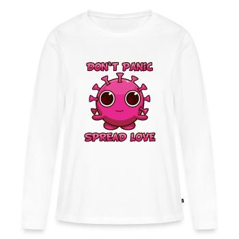 Don't Panic - Frauen Premium Bio Langarmshirt - Weiß - Vorne - Julia (174cm)