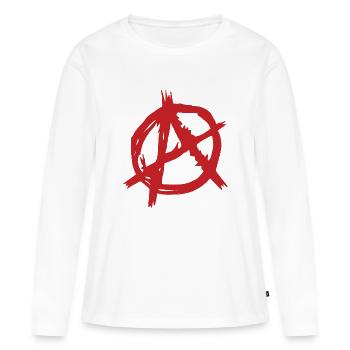 Anarchie - T-shirt manches longues Premium bio Femme - blanc - Devant - Julia (174cm)