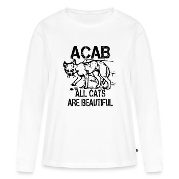 all cats are beautiful acab - T-shirt manches longues Premium bio Femme - blanc - Devant - Julia (174cm)