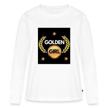 golden girl - Frauen Premium Bio Langarmshirt - Weiß - Vorne - Julia (174cm)
