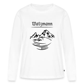 Le mont Watzmann, hauteur 2713 m déterminée - noir - T-shirt manches longues Premium bio Femme - blanc - Devant - Julia (174cm)