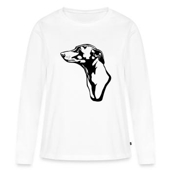 greyhound BACKGROUND - Frauen Premium Bio Langarmshirt - Weiß - Vorne - Julia (174cm)