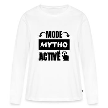 mode mytho - T-shirt manches longues Premium bio Femme - blanc - Devant - Julia (174cm)