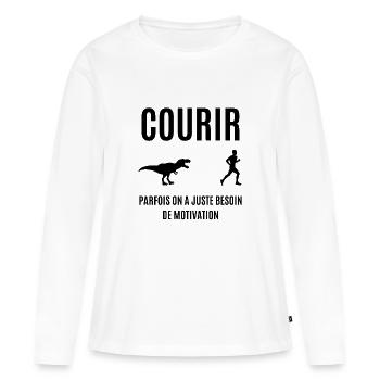 courir - T-shirt manches longues Premium bio Femme - blanc - Devant - Julia (174cm)