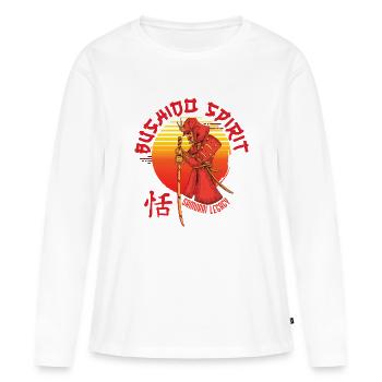 Bushido spirit, Samurai legacy - T-shirt manches longues Premium bio Femme - blanc - Devant - Julia (174cm)