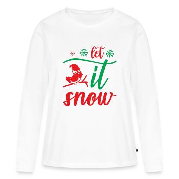 Let it snow - humour noël - T-shirt manches longues Premium bio Femme - blanc - Devant - Julia (174cm)