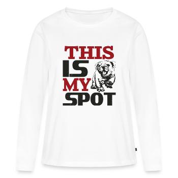 DAS IST MEIN SPOT LUSTIG - Frauen Premium Bio Langarmshirt - Weiß - Vorne - Julia (174cm)