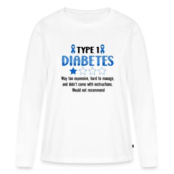 Diabetes Awareness Blue Diabetes Band Diabetes - Women's Premium Organic Long Sleeve Shirt - white - Front - Julia (174cm)