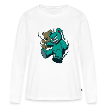 Halloween mad bear - Frauen Premium Bio Langarmshirt - Weiß - Vorne - Julia (174cm)