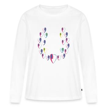 les ailes du coeur d'une femme amoureuse. - T-shirt manches longues Premium bio Femme - blanc - Devant - Julia (174cm)