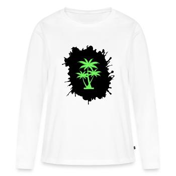palmen klecks - Frauen Premium Bio Langarmshirt - Weiß - Vorne - Julia (174cm)