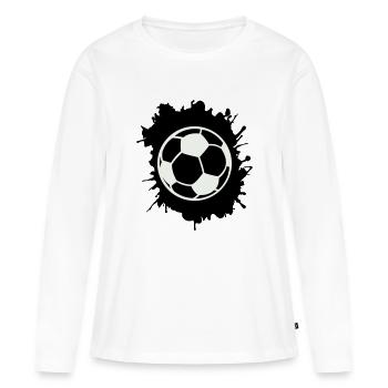 fußball klecks - Frauen Premium Bio Langarmshirt - Weiß - Vorne - Julia (174cm)